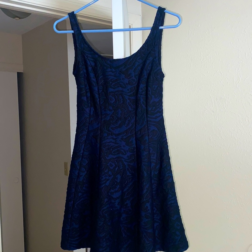 Navy Blue and Black Dress